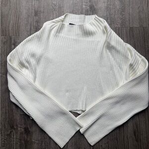 Olivaceous Cream Ribbed Knit Top